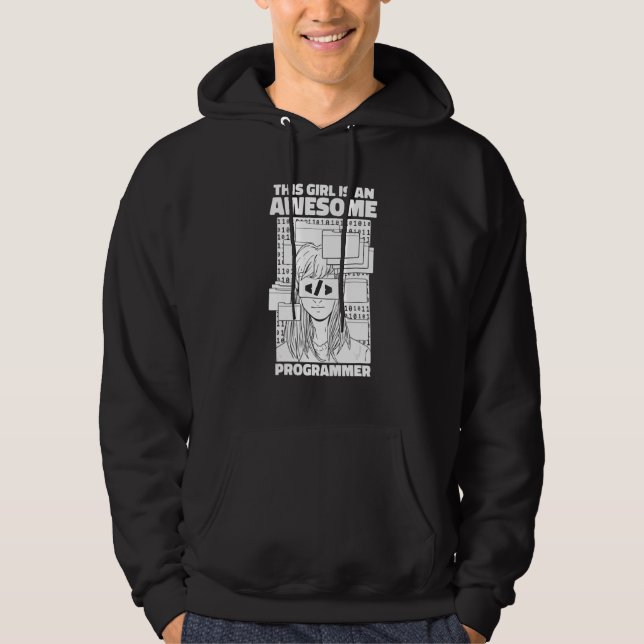 Veste À Capuche Fille programmeuse codant Ingénieur logiciel Dével (Devant)