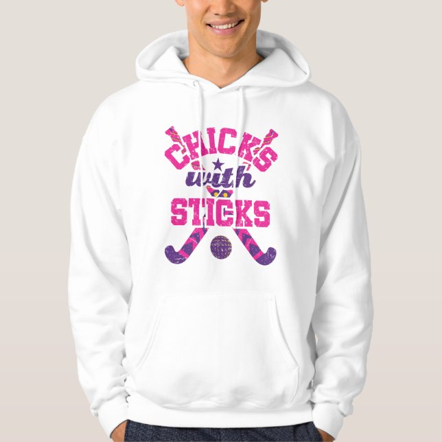 Veste À Capuche Filles de hockey sur gazon avec bâtons (Devant)