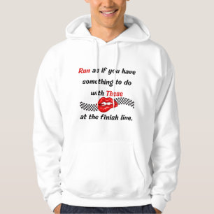 Veste À Capuche Finish Line Funny Sarcastic Red Lips Runtime Quote