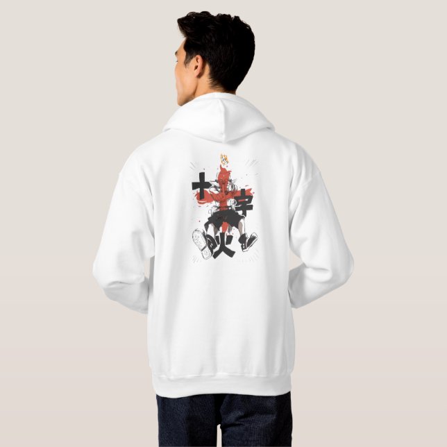 Veste À Capuche Fire Fist Pirate Hoodie – Flame Anime Streetwear🔥 (Dos entier)