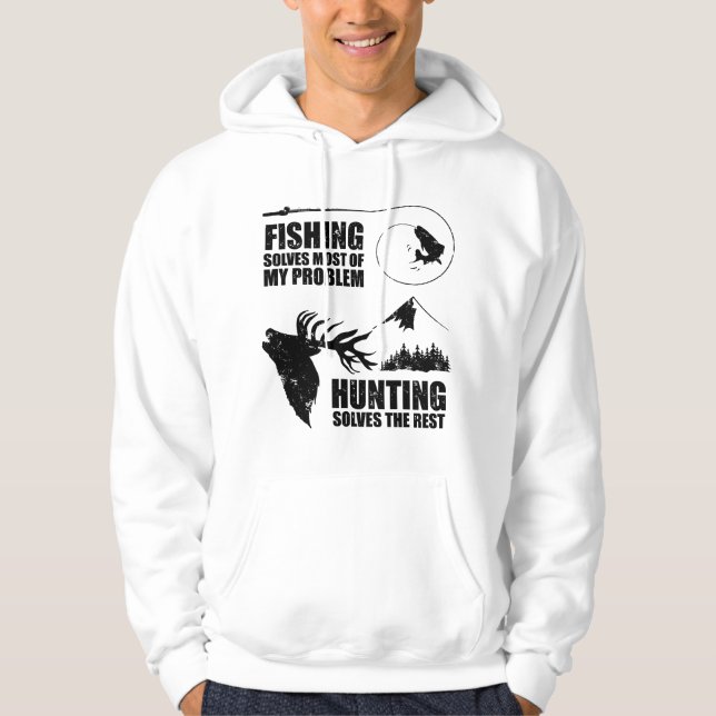 Veste À Capuche Fishing and Hunting Cool Quote Angler (Devant)