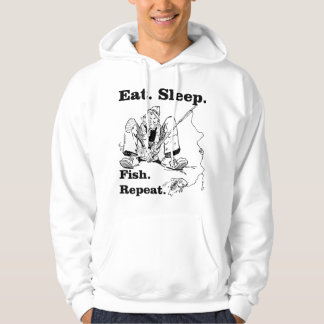 Veste À Capuche Fishing Fisherman Funny Eat Sleep Fish Repeat Fish