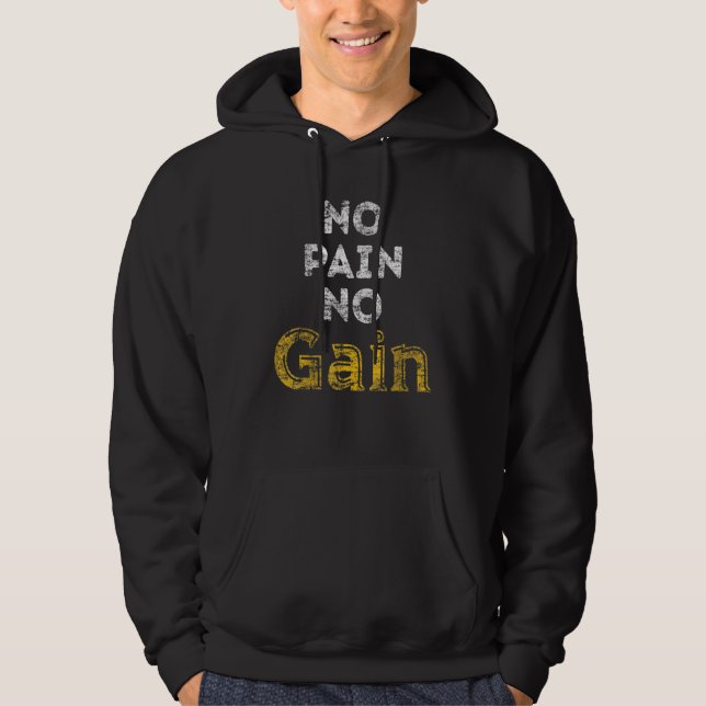 Veste À Capuche Fitness Bodybuilding No Pain No Gain Gym Workout P (Devant)