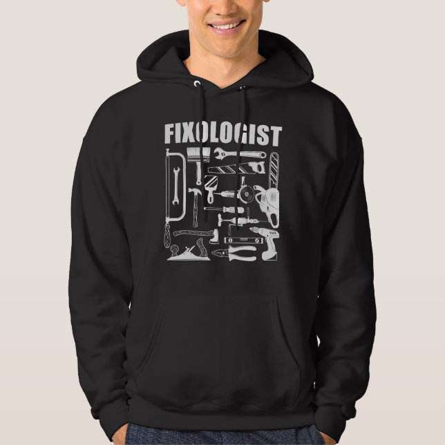 Veste À Capuche Fixologue Charpentier Menuisier Bricoleur Amusant (Devant)