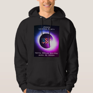 Veste À Capuche FLAG américain personnalisé Total éclipse solaire