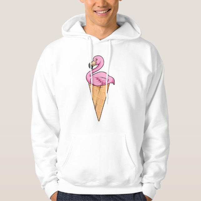 Veste À Capuche Flamant rose avec gaufre de glace (Devant)