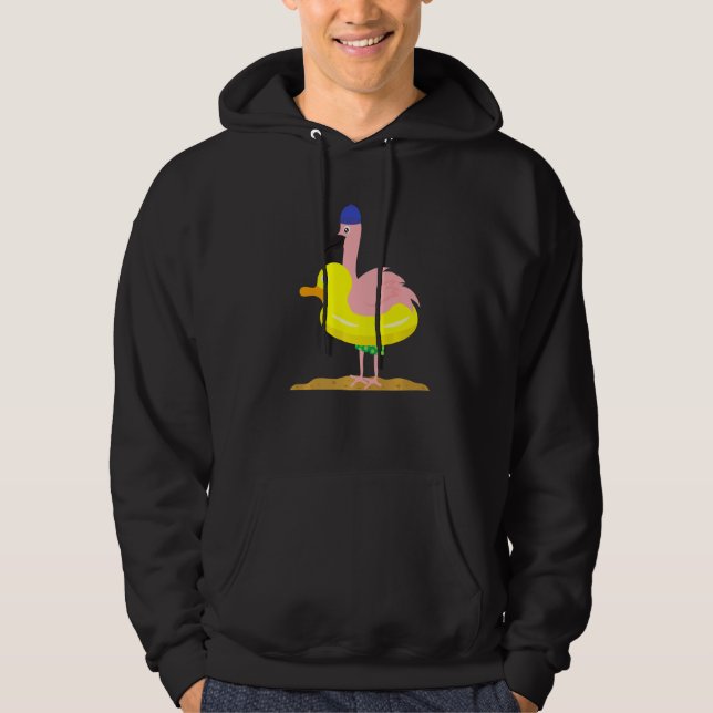 Veste À Capuche Flamant rose Canard flottant pneus Animaux (Devant)