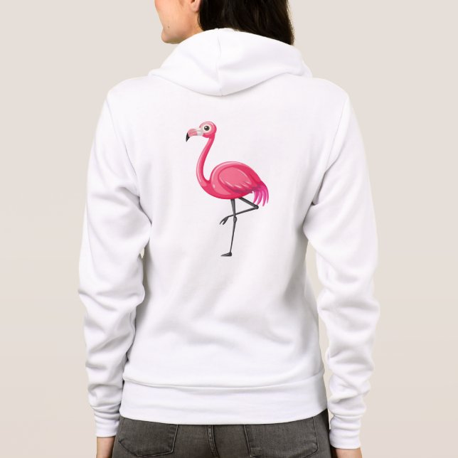 Veste À Capuche Flamant Rose de Style Cartoon (Dos)