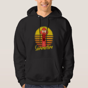 Veste À Capuche Flamant rose d'été Retro Sunset Beach Vacances Fl