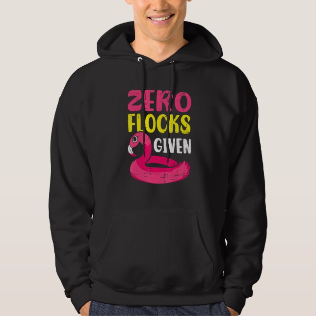 Veste À Capuche Flamant Rose Oiseau de Rivage Zéro Troupeau Donné (Devant)