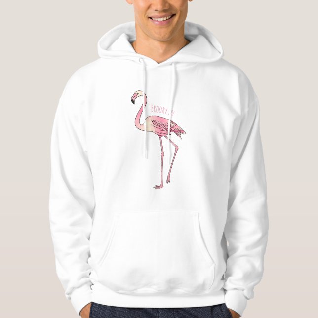 Veste À Capuche Flamingo bird cartoon illustration  (Devant)