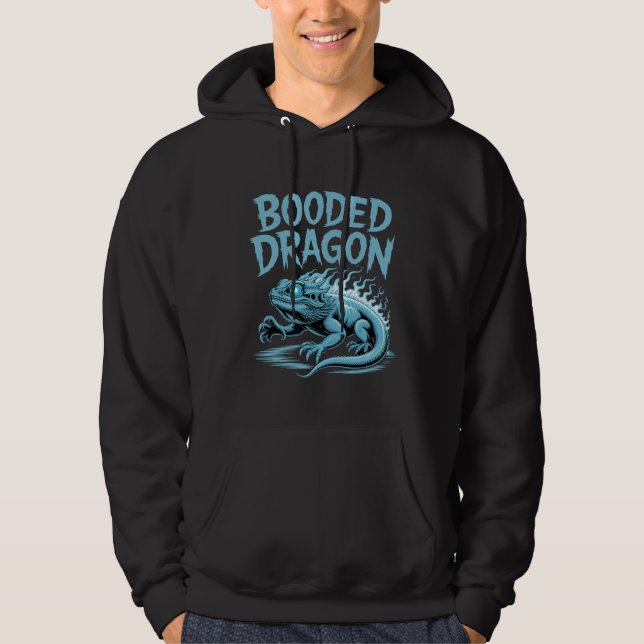 Veste À Capuche Flammes de dragon à capuchon bleu (Devant)