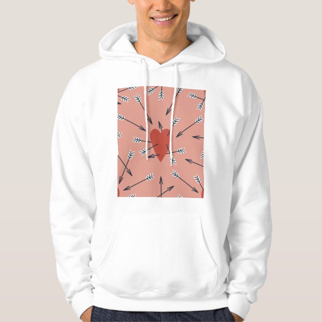 Veste À Capuche Flèches de coeur faites main. (Devant)