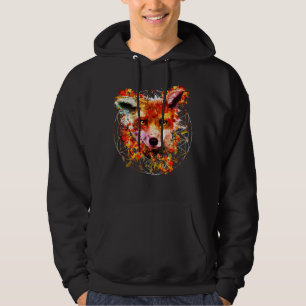 Veste À Capuche Fleur animale d'esprit de Fox d'aquarelle de la