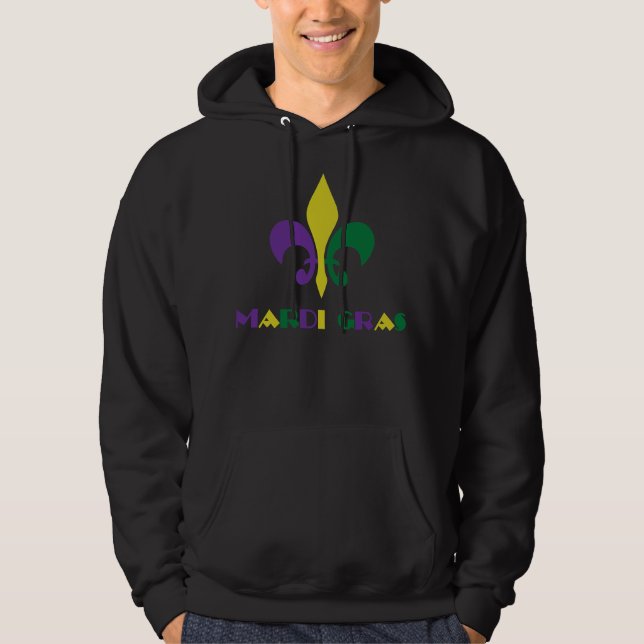 Veste À Capuche ~ Fleur De Lis de mardi gras (Devant)