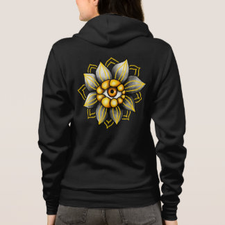 Veste À Capuche Fleur des yeux en noir et jaune - Halloween amusan