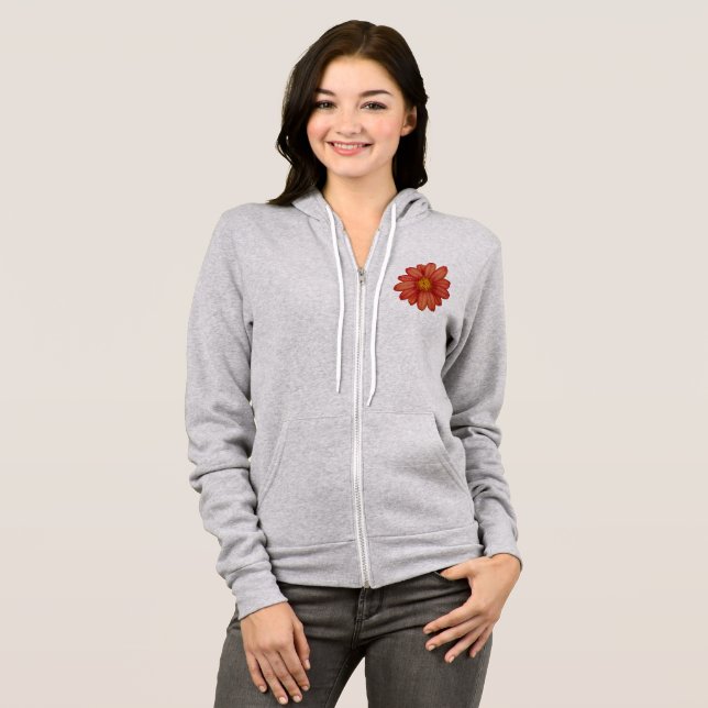 Veste À Capuche fleur rouge (Devant entier)