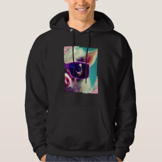 Veste À Capuche Fleurs aquarelles et cochon portant des lunettes d