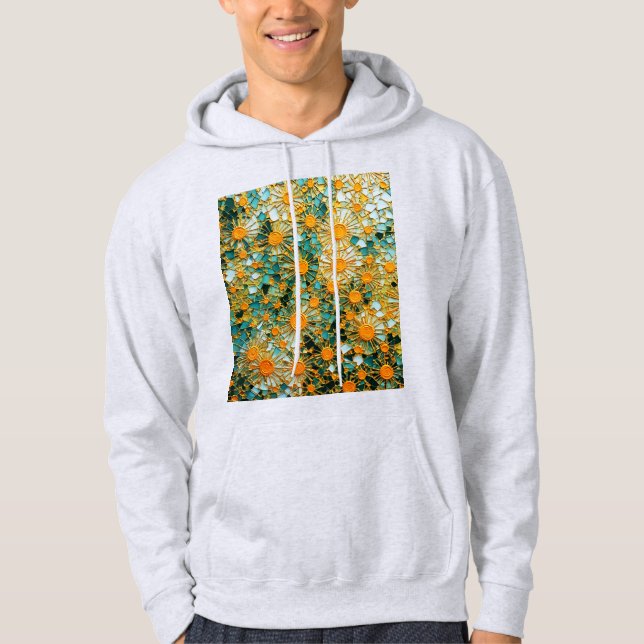 Veste À Capuche Fleurs de soleil Abstraites 102 (Devant)