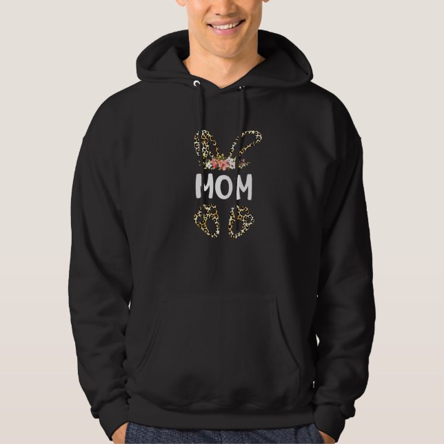 Veste À Capuche Fleurs mignonnes Léopard Maman Lapin Fête des Mère (Devant)