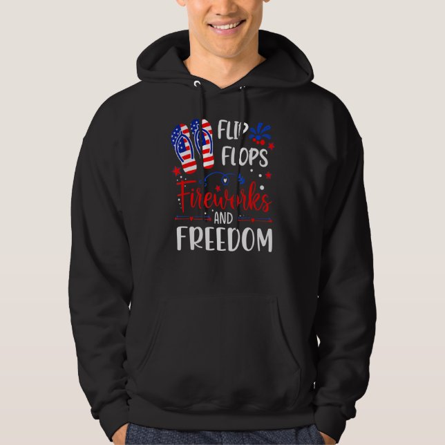 Veste À Capuche Flip Flops Fireworks Et Liberté 4 juillet Nous F (Devant)
