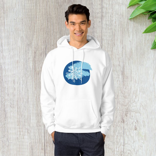 Veste À Capuche Flocon de Neige Bleu Glacé Abstrait Cercle d'Hiver (Créateur téléchargé)