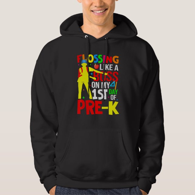 Veste À Capuche Flossant Comme Un Patron Lors De Mon Premier Jour  (Devant)