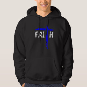 Veste À Capuche Foi Chrétienne Et Agent De Police De La Ligne Bleu