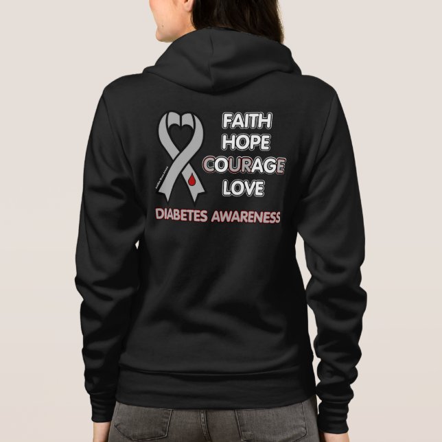 Veste À Capuche FOI ESPÉRANCE COURAGE AMOUR...Diabète (Dos)