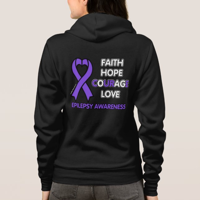 Veste À Capuche FOI ESPÉRANCE COURAGE AMOUR...Épilepsie (Dos)