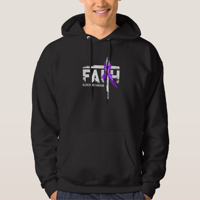 Veste À Capuche Foi Ruban Violet de la sensibilisation à Alzheimer (Devant)