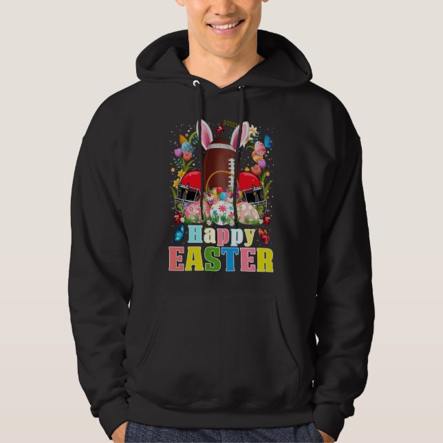 Veste À Capuche Football Ball With Bunny Ears Easter Day Men Boys  (Devant)