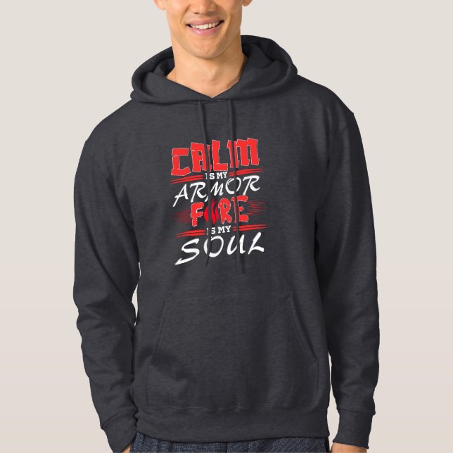 Veste À Capuche Force calme – conception de citation inspirante  (Devant)