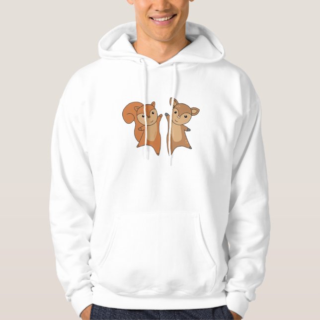 Veste À Capuche Forêt d'écureuils de cerfs Animaux mignons (Devant)