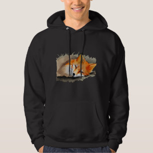 Veste À Capuche Fox Lover couchage Fox Aquarelle Dessin brillant