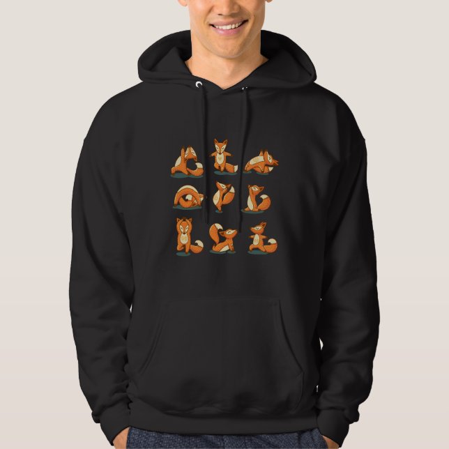 Veste À Capuche Fox Yoga Motif (Devant)