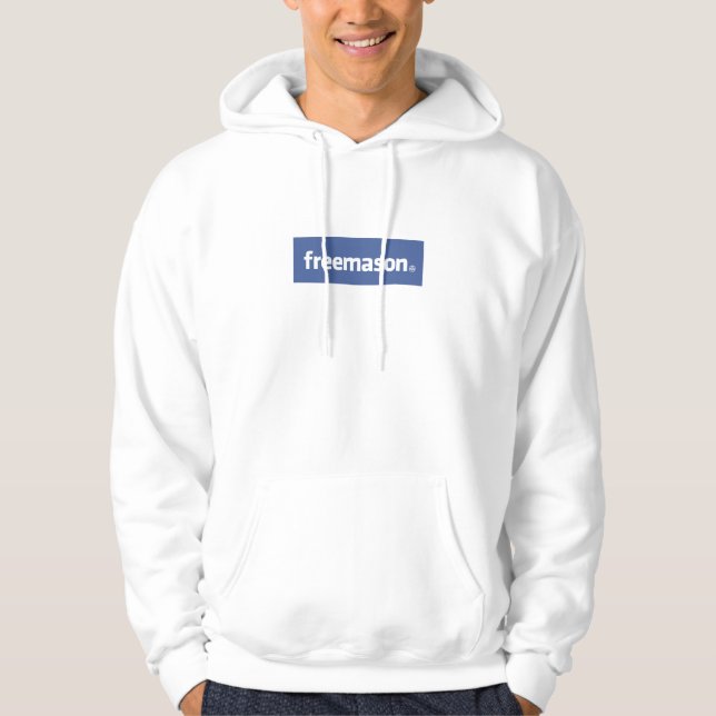 Veste À Capuche Franc-maçon, logo de style de Facebook avec petit (Devant)