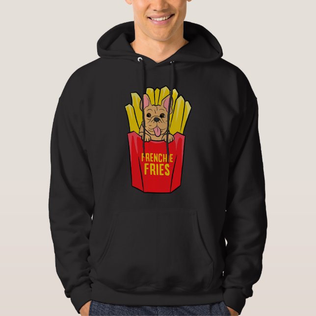 Veste À Capuche Français cool Bulldog Frenchie Fries (Devant)