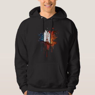 Veste À Capuche France Paris Abstrait Tache Drapeau Français Eiffe