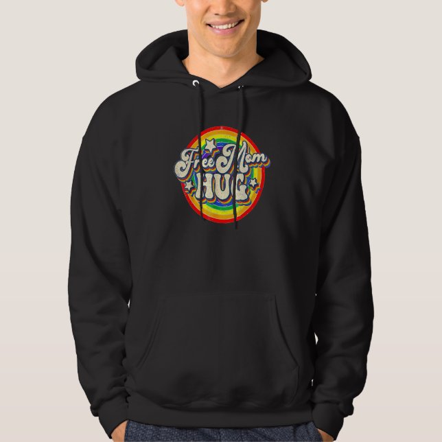 Veste À Capuche Free Mom Hug LGBT Pride Pride Mom Month Retro Vint (Devant)