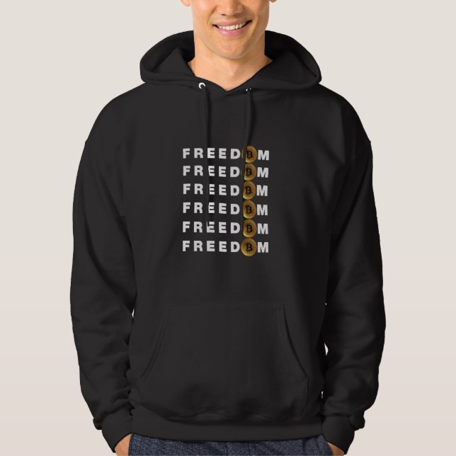 Veste À Capuche Freedom Bitcoin Crypto Illustration Graphisme de n (Devant)
