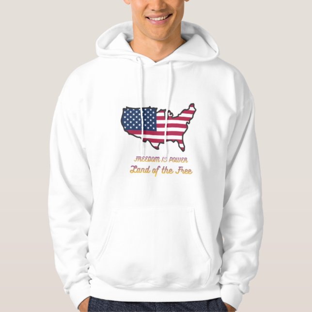 Veste À Capuche Freedom Is Power USA Flag Hoodie (Devant)