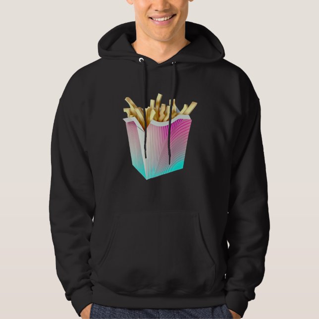 Veste À Capuche French Fries Vaporwave Retrowave Aesthetic (Devant)