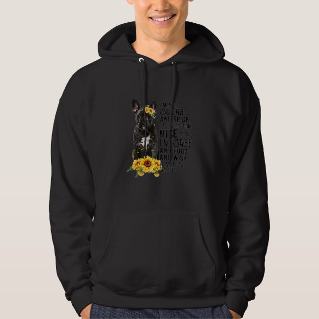 Veste À Capuche Frenchie Sunflower Chien français (Devant)