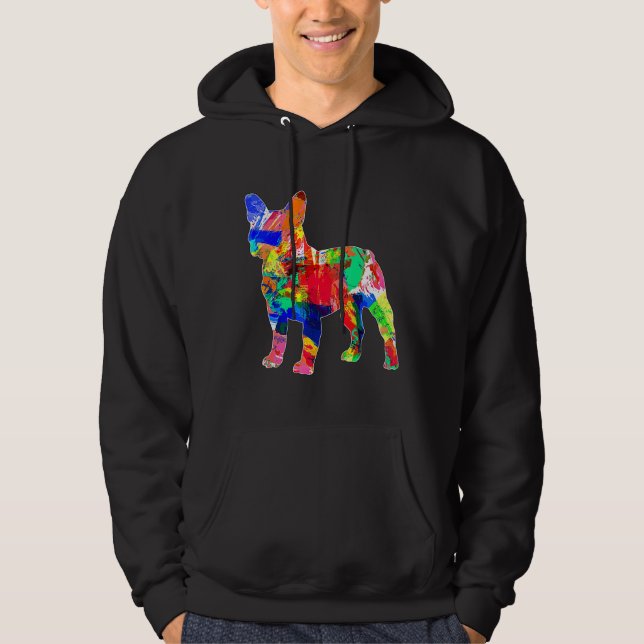 Veste À Capuche Frenchie Trippy Watercolor (Devant)