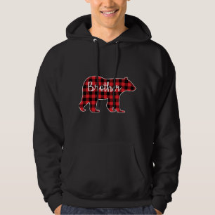 Veste À Capuche Frère Ours Rouge Plaid Design Famille Correspondan