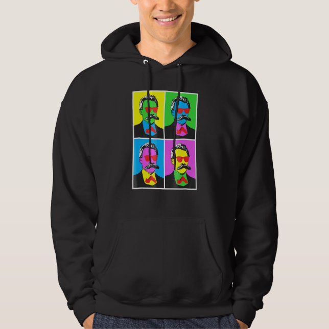 Veste À Capuche Friedrich Nietzsche Poster d'art pop (Devant)