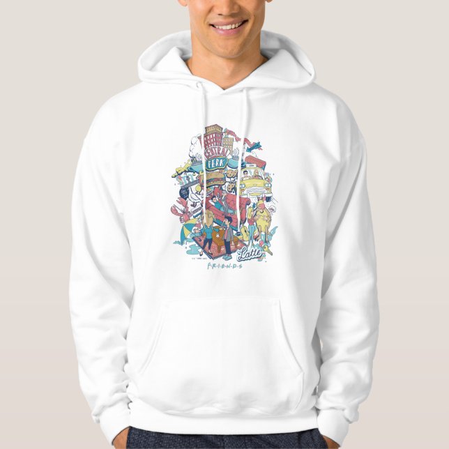 Veste À Capuche FRIENDS™ | Collage de dessins animés (Devant)