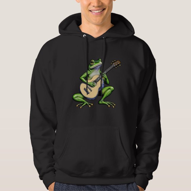 Veste À Capuche Frog drôle Jouer de la guitare (Devant)