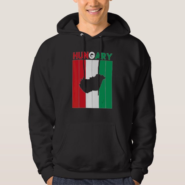 Veste À Capuche Frontières du pays Hongrie (Devant)